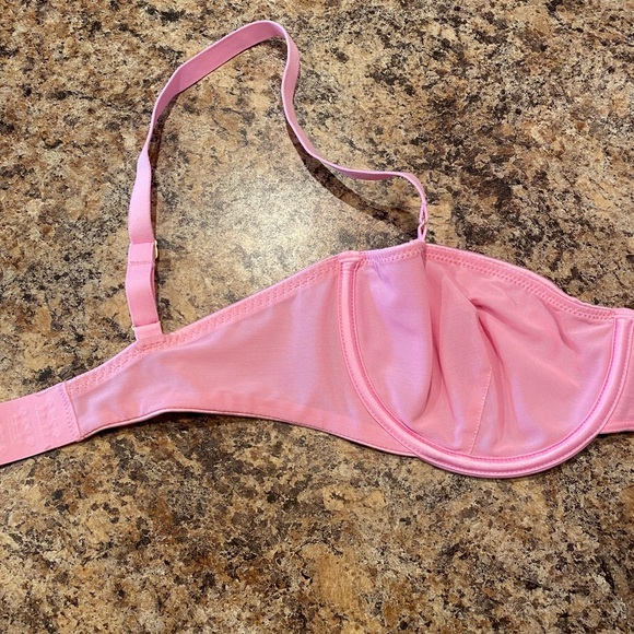 ***SOLD*** CUUP Unlined Satin Balconnet Bra Rose Pink Like New Size 32D. - Picture 5 of 6